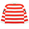 MONACO RHINESTONE STRIPED LONG SLEEVE RUGBY POLO (RED)