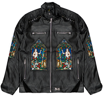 CULTIVATE YOUR GARDEN SUEDE MOTO JACKET (BLACK)