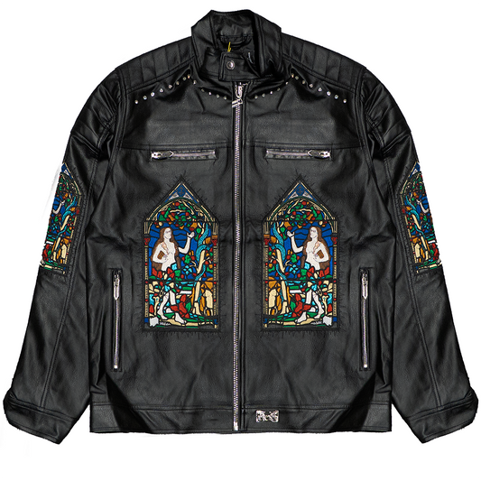 CULTIVATE YOUR GARDEN SUEDE MOTO JACKET (BLACK)
