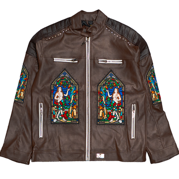 CULTIVATE YOUR GARDEN SUEDE MOTO JACKET (BROWN)