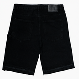 WATSON LEATHER APPLIQUE CROSS PATCH SHORTS (BLACK)
