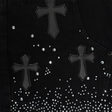 WATSON LEATHER APPLIQUE CROSS PATCH SHORTS (BLACK)