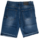 WATSON LEATHER APPLIQUE CROSS PATCH SHORTS (BLUE)