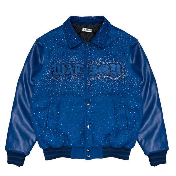 AIM FOR THE STARS VARSITY JACKET (NAVY SUEDE)