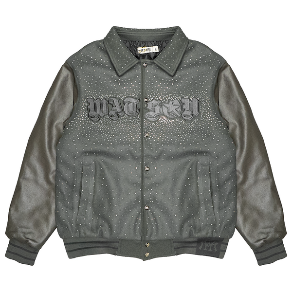 AIM FOR THE STARS VARSITY JACKET (CHARCOAL)
