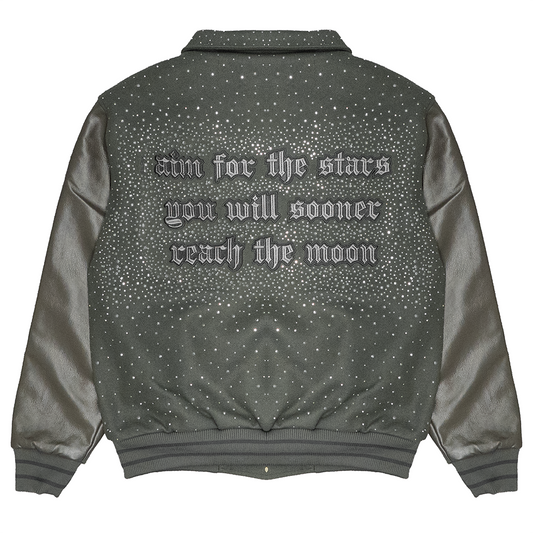 AIM FOR THE STARS VARSITY JACKET (CHARCOAL)