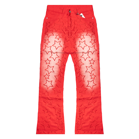 STARS DENIM PANTS (RED)