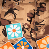 CAMO MULTI CHENILLE FLORAL PATCH DENIM PANTS (TAN)