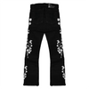 WHITE CHERRY BLOSSOM DENIM PANTS (BLACK)