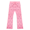 CROSS RHINESTONE STACKED DENIM PANTS (PINK)