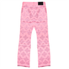 CROSS RHINESTONE STACKED DENIM PANTS (PINK)