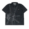 DENIM SPIDERWEB S/S BUTTON UP SHIRT (BLACK)