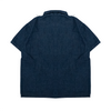DENIM SPIDERWEB S/S BUTTON UP SHIRT (BLUE)