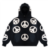 PEACE APPLIQUE HOODIE (BLACK)