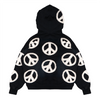 PEACE APPLIQUE HOODIE (BLACK)