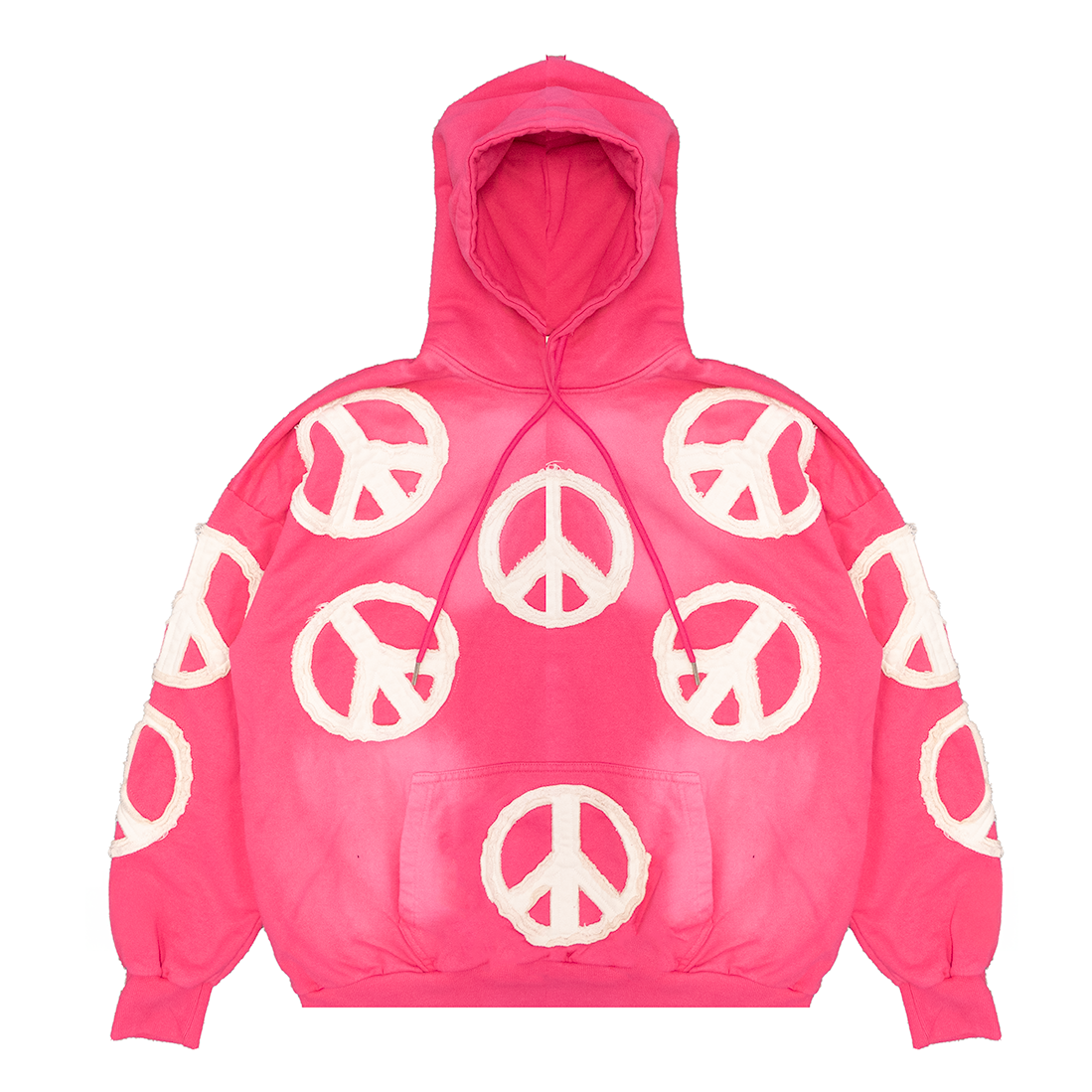 PEACE APPLIQUE HOODIE (PINK)