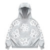 FLOWER APPLIQUE HOODIE (GRAY)