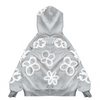 FLOWER APPLIQUE HOODIE (GRAY)