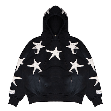 STAR APPLIQUE HOODIE (BLACK)