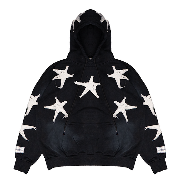 STAR APPLIQUE HOODIE (BLACK) – All Star Elite