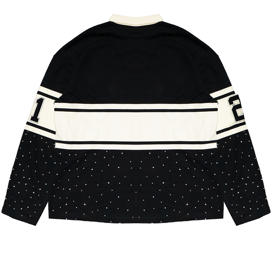 PEARL RUGBY DIVISION LONG SLEEVE RUGBY POLO (BLACK)