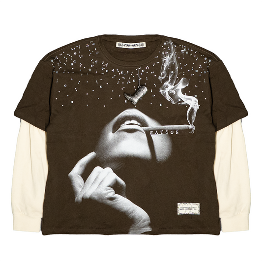 FREE SMOKE LONGSLEEVE T-SHIRT (BROWN)