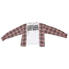 WATSON FORTUNE FAVORS THE BOLD UPCYCLED T-SHIRT FLANNEL (CORAL/BLACK)