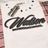 WATSON FORTUNE FAVORS THE BOLD UPCYCLED T-SHIRT FLANNEL (CORAL/BLACK)