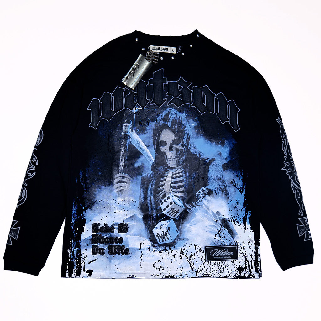 Watson グラフィックTシャツ Sサイズ WATSON TAKE A CHANCE ON LIFE LONGSLEEVE T-SHIRT (BLACK) – All Star