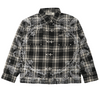 Watson Paisley Rhinestone Black Flannel Shirt, black and white plaid long-sleeve flannel