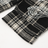 Watson Paisley Rhinestone Black Flannel Shirt, black and white plaid long-sleeve flannel – alternate view 5