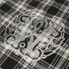 Watson Paisley Rhinestone Black Flannel Shirt, black and white plaid long-sleeve flannel – alternate view 8