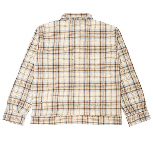 WATSON SPIDER WEB CRYSTAL ICE BLUE DIP DYE FLANNEL SHIRT