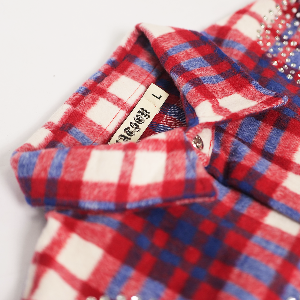Watson Big Paisley Crystal Purple & Lavender Flannel Shirt, red, white and blue plaid long-sleeve flannel – alternate view 5