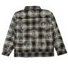 Watson Big Paisley Crystal Black Flannel Shirt, black and white plaid long-sleeve flannel – alternate view 2