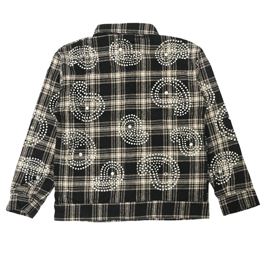 WATSON BIG PAISLEY CRYSTAL BLACK FLANNEL SHIRT