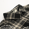 Watson Big Paisley Crystal Black Flannel Shirt, black and white plaid long-sleeve flannel – alternate view 5