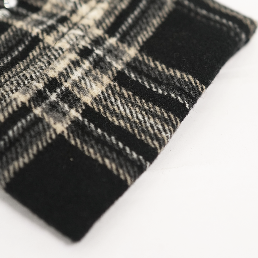 Watson Big Paisley Crystal Black Flannel Shirt, black and white plaid long-sleeve flannel – alternate view 6