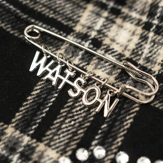 Watson Big Paisley Crystal Black Flannel Shirt, black and white plaid long-sleeve flannel – alternate view 9