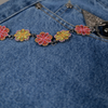 WATSON CROCHET FLOWER LIGHT WASH DENIM SHORTS