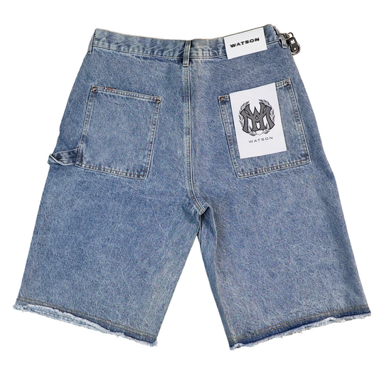 WATSON PURPLE PEAR DIAMOND LIGHT WASH DENIM SHORTS