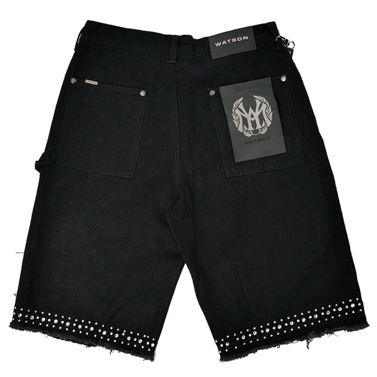 WATSON MULTI STONE BLACK DENIM SHORTS