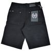 WATSON DIAMOND CROSS PIN BLACK DENIM SHORTS