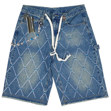 WATSON PURPLE DIAMOND MEDIUM WASH DENIM SHORTS
