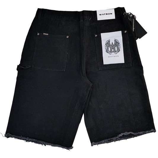 WATSON PURPLE PEAR DIAMOND BLACK DENIM SHORTS