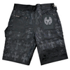 WATSON CROSS LEATHER APPLIQUE BLACK LEATHER SHORTS