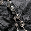 WATSON CROSS LEATHER APPLIQUE BLACK LEATHER SHORTS