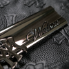 WATSON CROSS LEATHER APPLIQUE BLACK LEATHER SHORTS