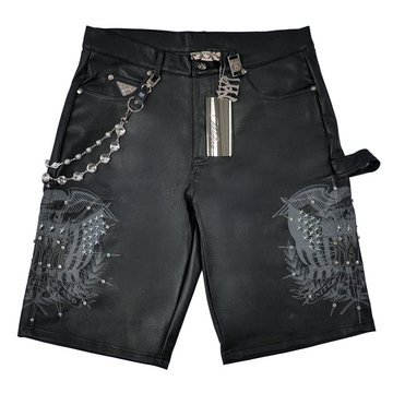 WATSON UNITED WE STAND BLACK LEATHER SHORTS