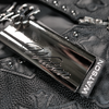 WATSON CROSS LEATHER APPLIQUE BLACK MOTO VEST